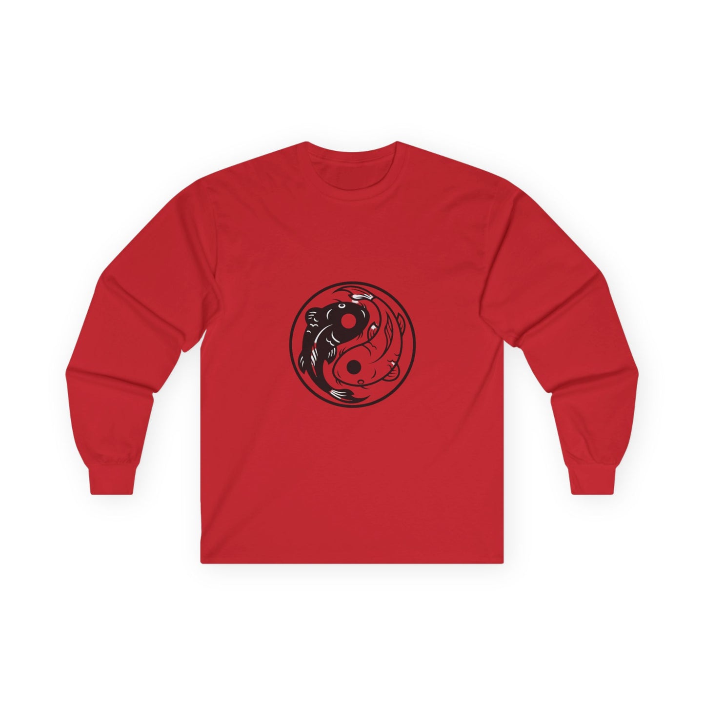 Yin Yang Koi Fish Long Sleeve Tee — Zen Balance Graphic Shirt