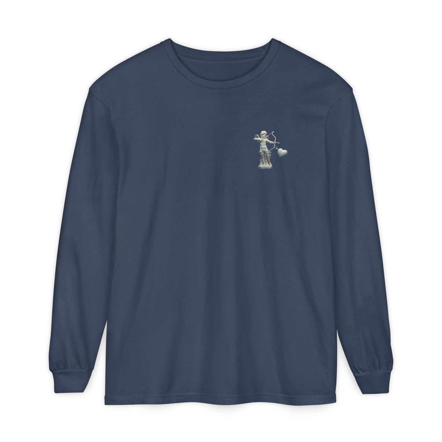 Cupid Cherub Long Sleeve Tee — Vintage Cupid Heart Graphic