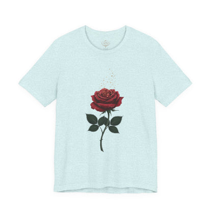 Red Rose Graphic Tee - Vintage Single Bloom T-Shirt