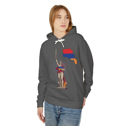 Armenia Pride Hoodie — Lady Justice Draped in Armenian Flag with Map
