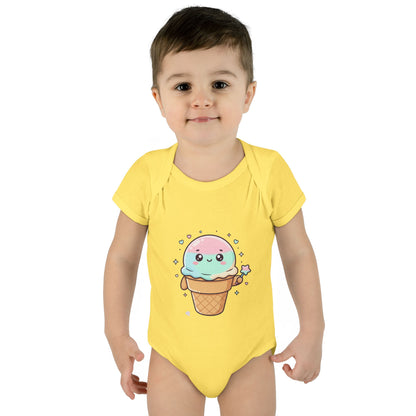 Cute Kawaii Ice Cream Cone Infant Bodysuit - Pastel Baby Onesie