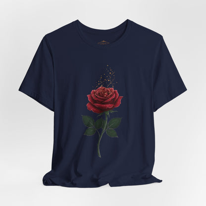 Red Rose Graphic Tee - Vintage Single Bloom T-Shirt