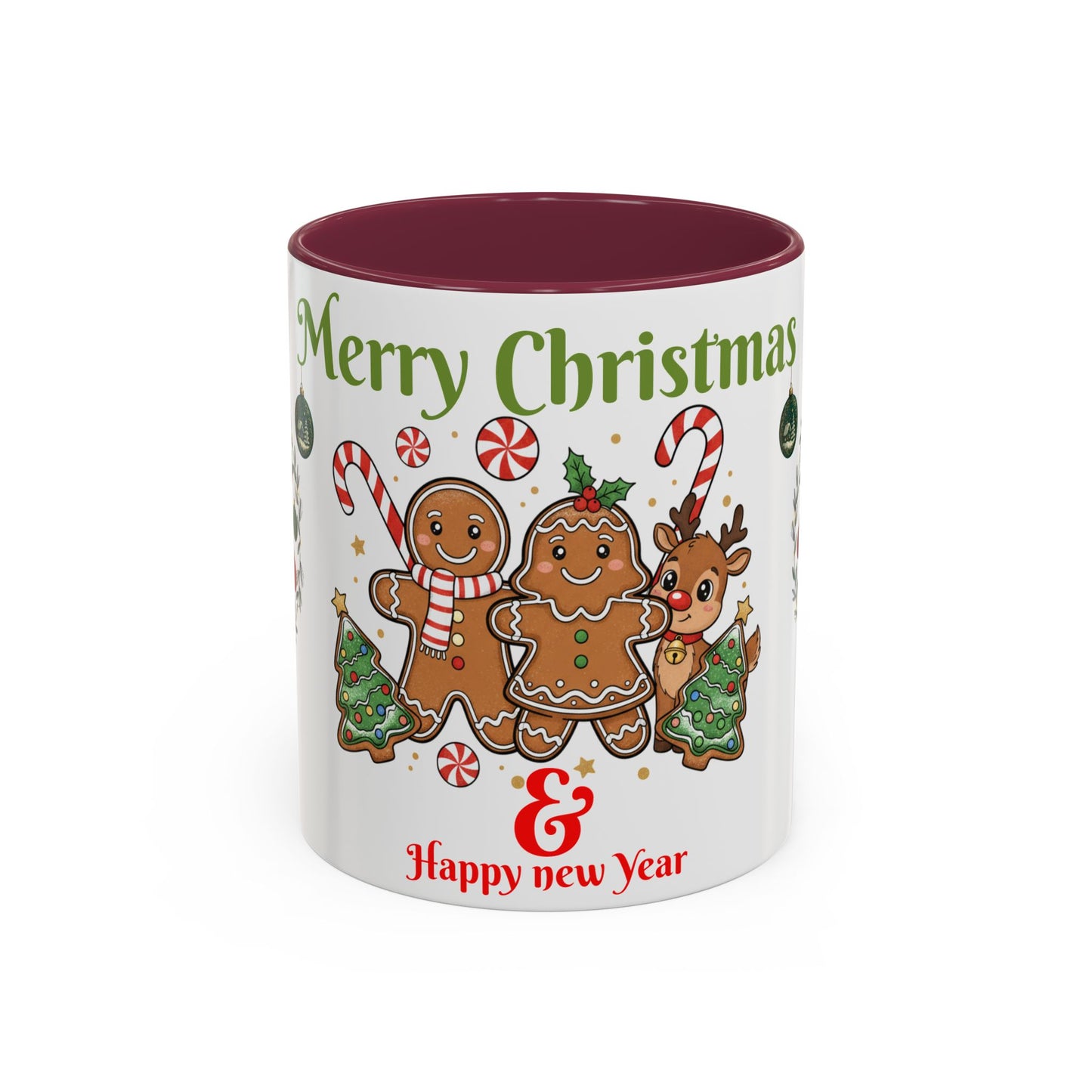 Merry Christmas & Happy New Year Gingerbread Holiday Mug (11oz/15oz)