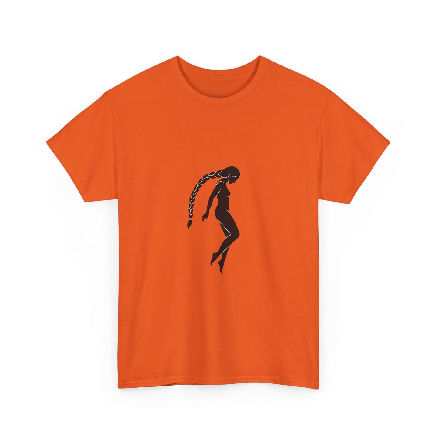 Silhouette Braid Tee — Minimalist Woman Profile T-Shirt