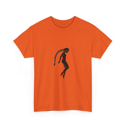 Silhouette Braid Tee — Minimalist Woman Profile T-Shirt