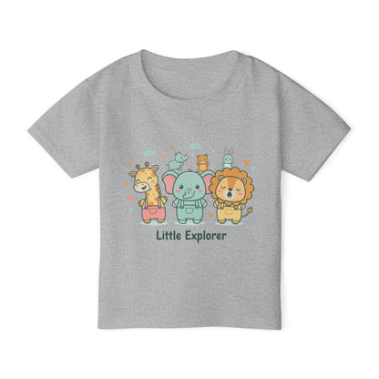 Little Explorer Toddler T‑Shirt — Cute Animal Crew with “Little Explorer” Front & “Happy Little Human Here” Back