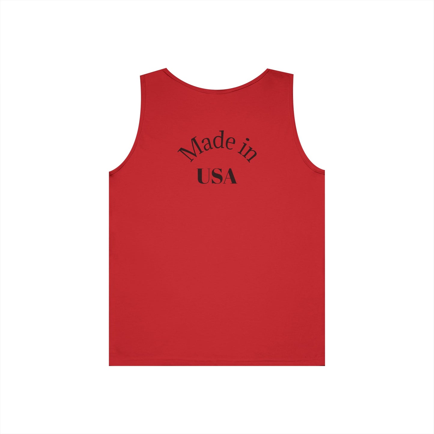 American Flag Tank Top — Vintage USA Patch "Made in USA" Sleeveless Tee