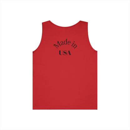 American Flag Tank Top — Vintage USA Patch "Made in USA" Sleeveless Tee