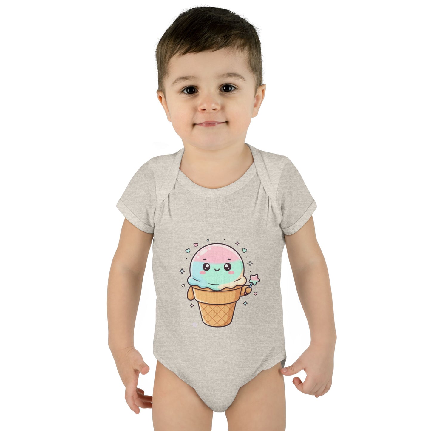Cute Kawaii Ice Cream Cone Infant Bodysuit - Pastel Baby Onesie