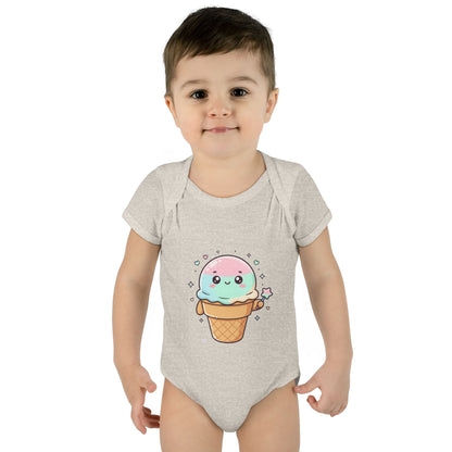 Cute Kawaii Ice Cream Cone Infant Bodysuit - Pastel Baby Onesie