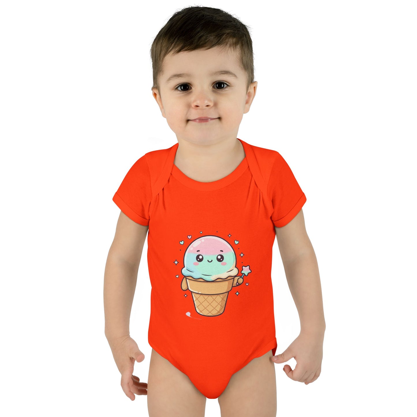 Cute Kawaii Ice Cream Cone Infant Bodysuit - Pastel Baby Onesie