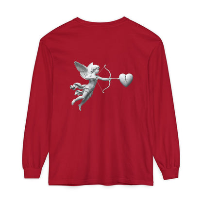 Cupid Cherub Long Sleeve Tee — Vintage Cupid Heart Graphic