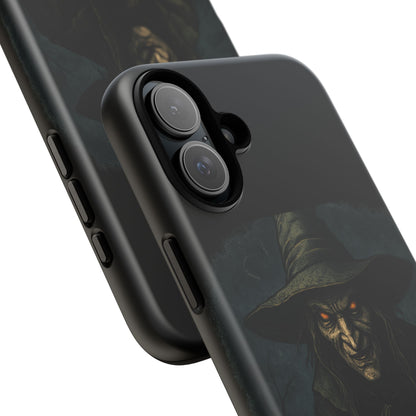 Halloween Phone Case, Tough Cases with Witch and Pumpkin Design, Spooky Gift for Witch Lovers, Fall Phone Accessory, Unique Halloween Decor