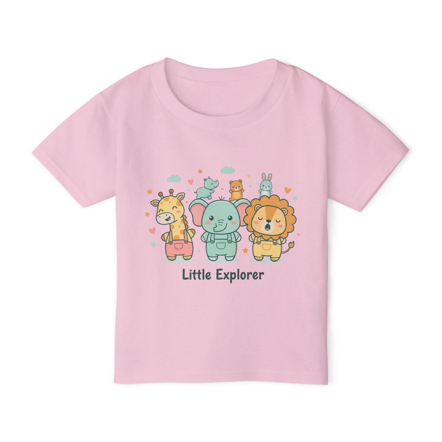 Little Explorer Toddler T‑Shirt — Cute Animal Crew with “Little Explorer” Front & “Happy Little Human Here” Back