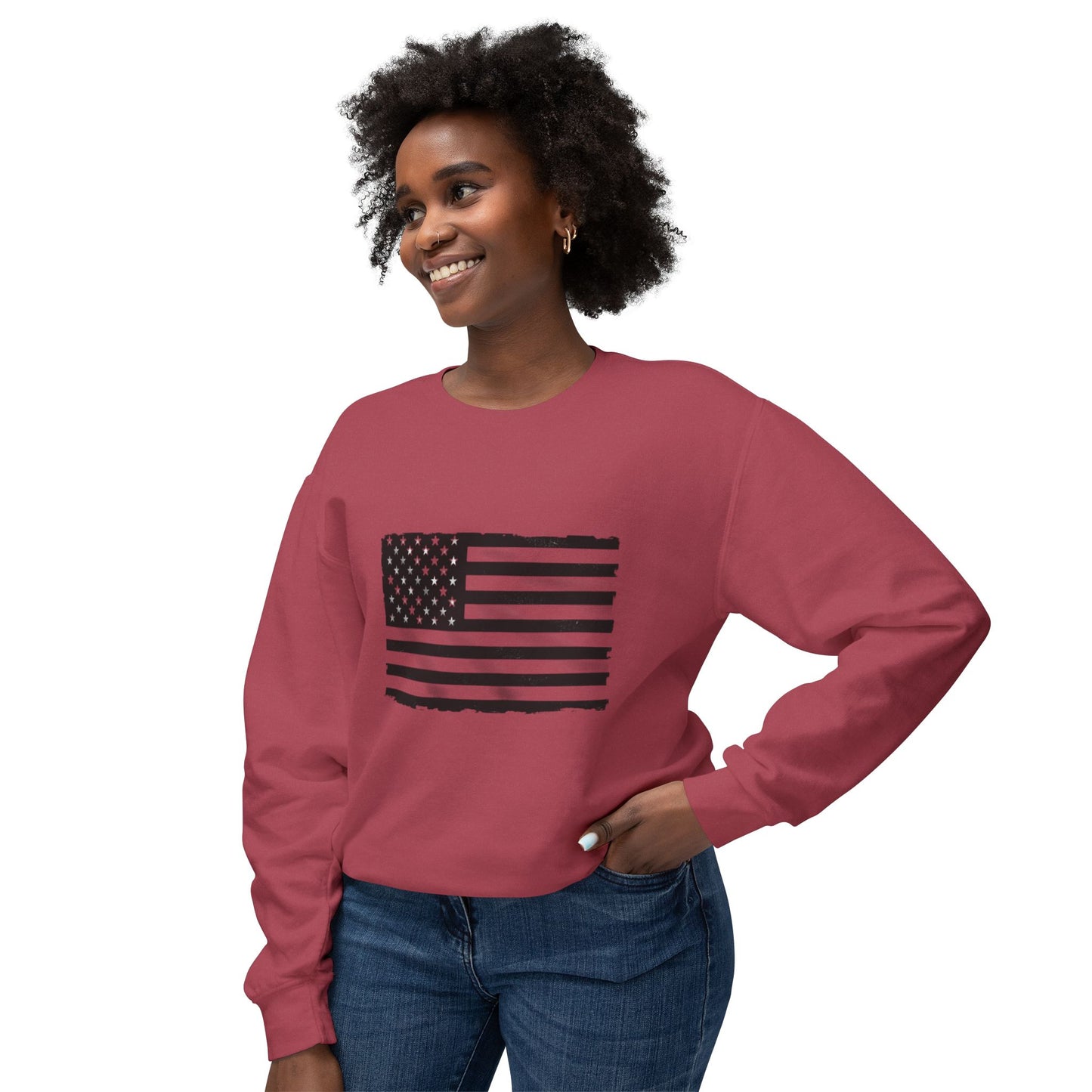 Vintage Distressed American Flag Sweatshirt