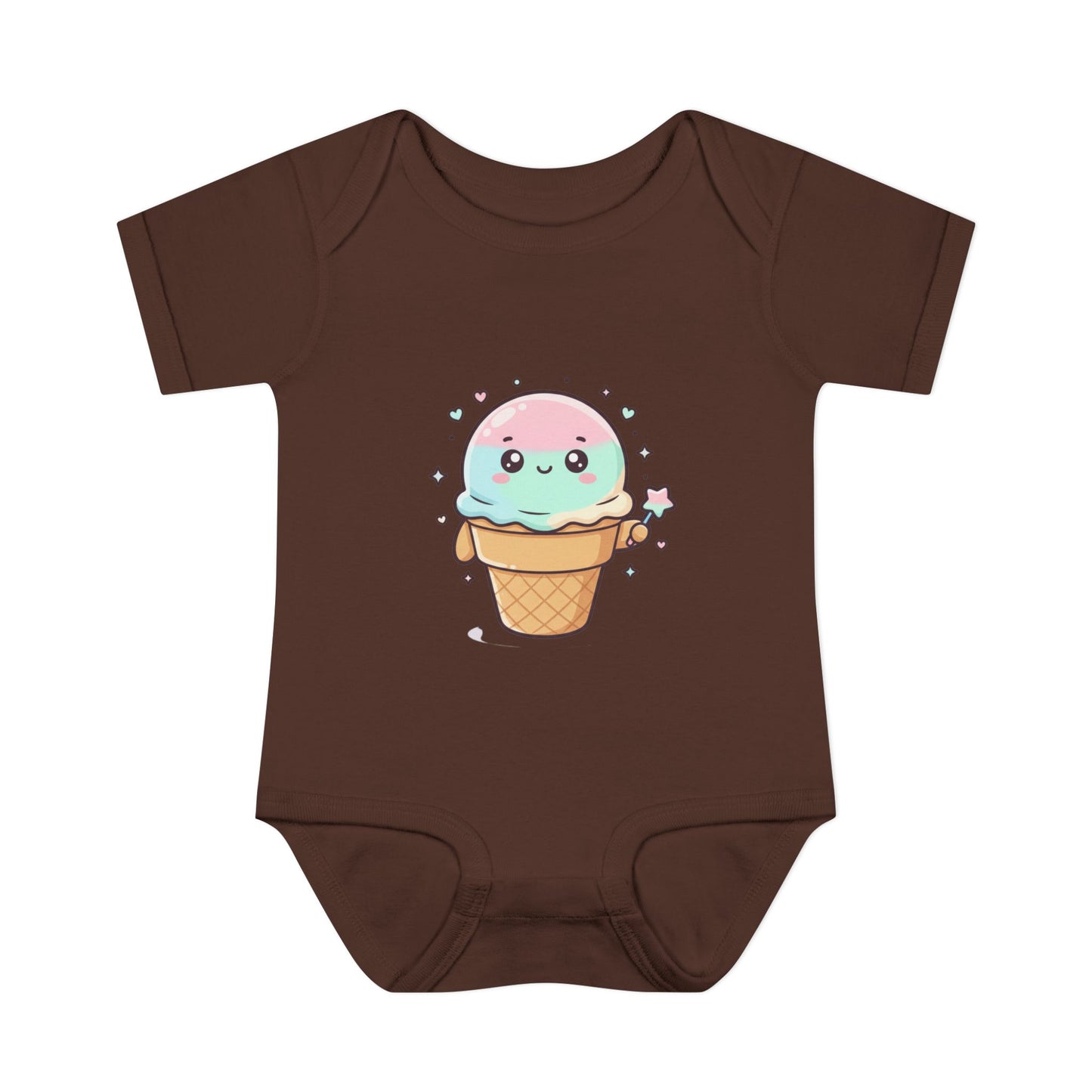 Cute Kawaii Ice Cream Cone Infant Bodysuit - Pastel Baby Onesie