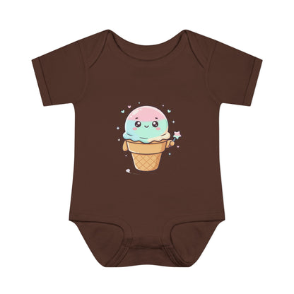 Cute Kawaii Ice Cream Cone Infant Bodysuit - Pastel Baby Onesie