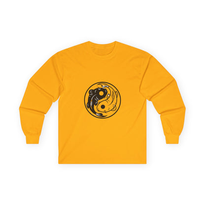 Yin Yang Koi Fish Long Sleeve Tee — Zen Balance Graphic Shirt