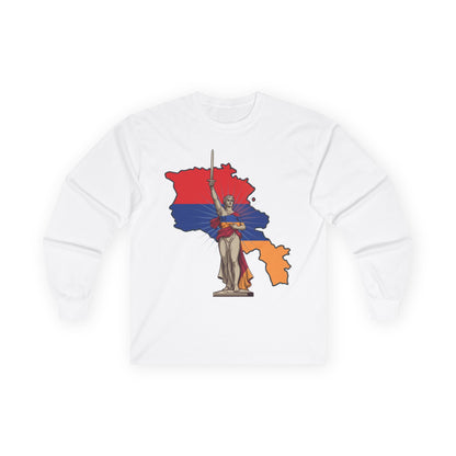 Armenia Map Long Sleeve Tee — Mother Armenia Statue Graphic