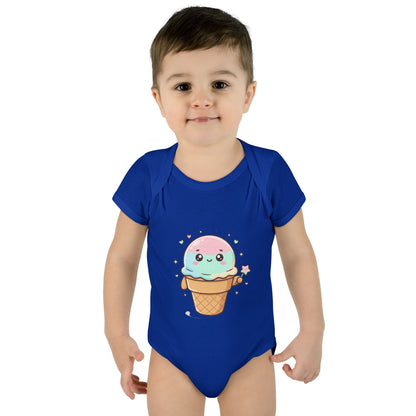 Cute Kawaii Ice Cream Cone Infant Bodysuit - Pastel Baby Onesie
