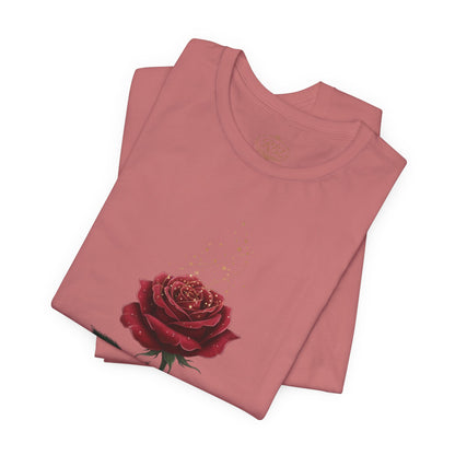 Red Rose Graphic Tee - Vintage Single Bloom T-Shirt