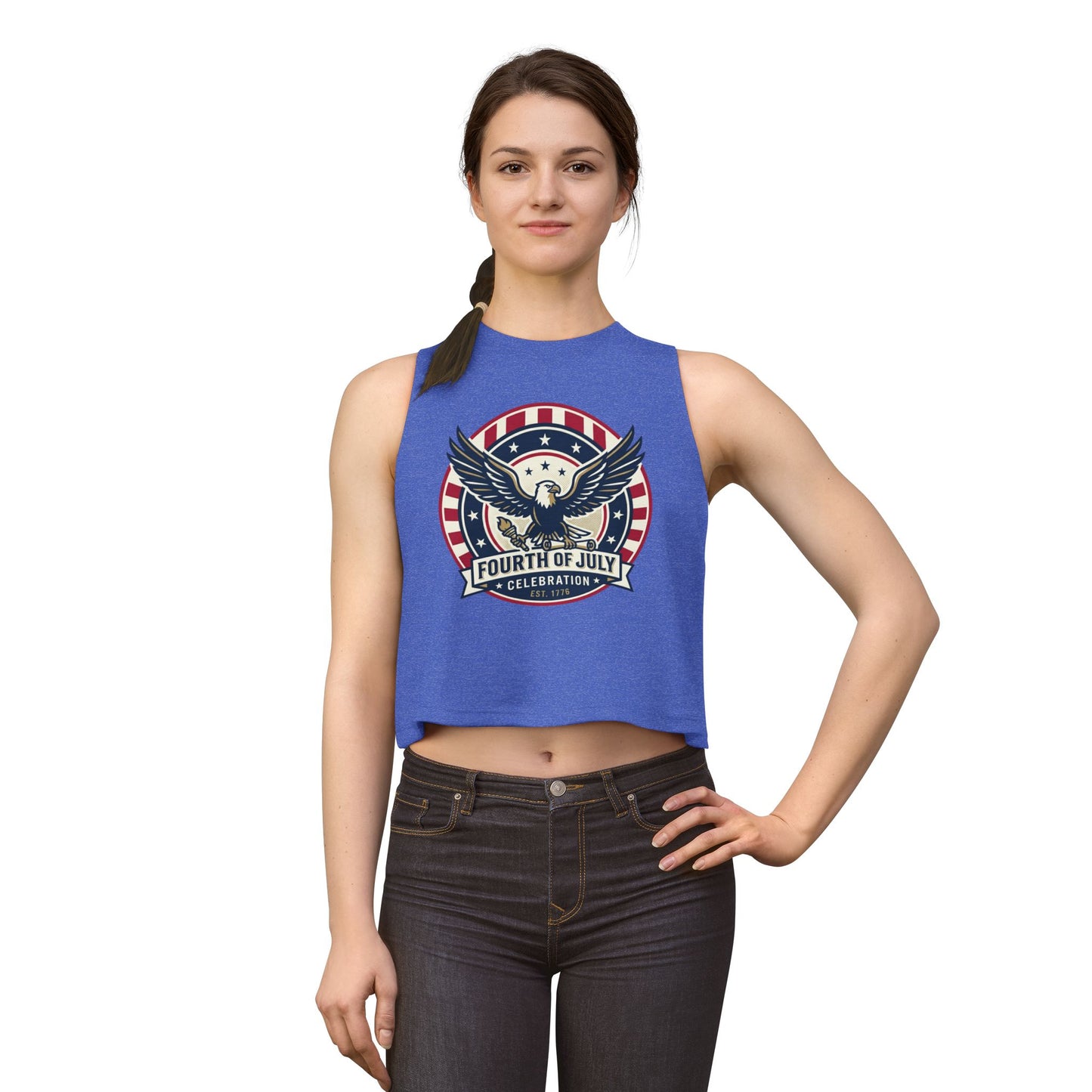 Fourth of July Eagle Crop Top — Patriotic Women's Fourth of July Celebration Tank
