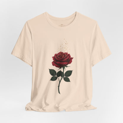 Red Rose Graphic Tee - Vintage Single Bloom T-Shirt