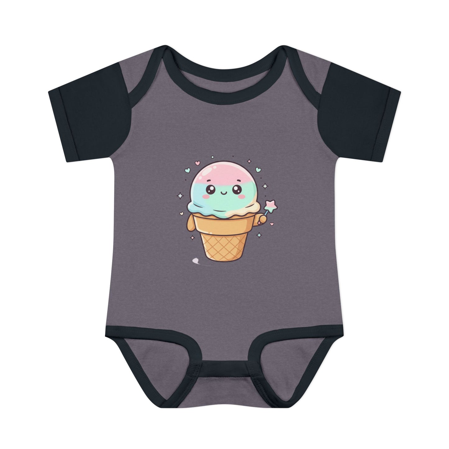Cute Kawaii Ice Cream Cone Infant Bodysuit - Pastel Baby Onesie