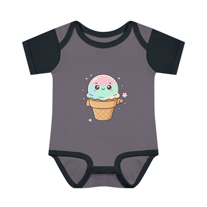 Cute Kawaii Ice Cream Cone Infant Bodysuit - Pastel Baby Onesie