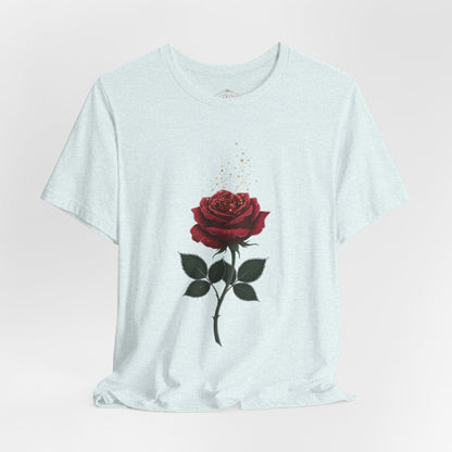Red Rose Graphic Tee - Vintage Single Bloom T-Shirt