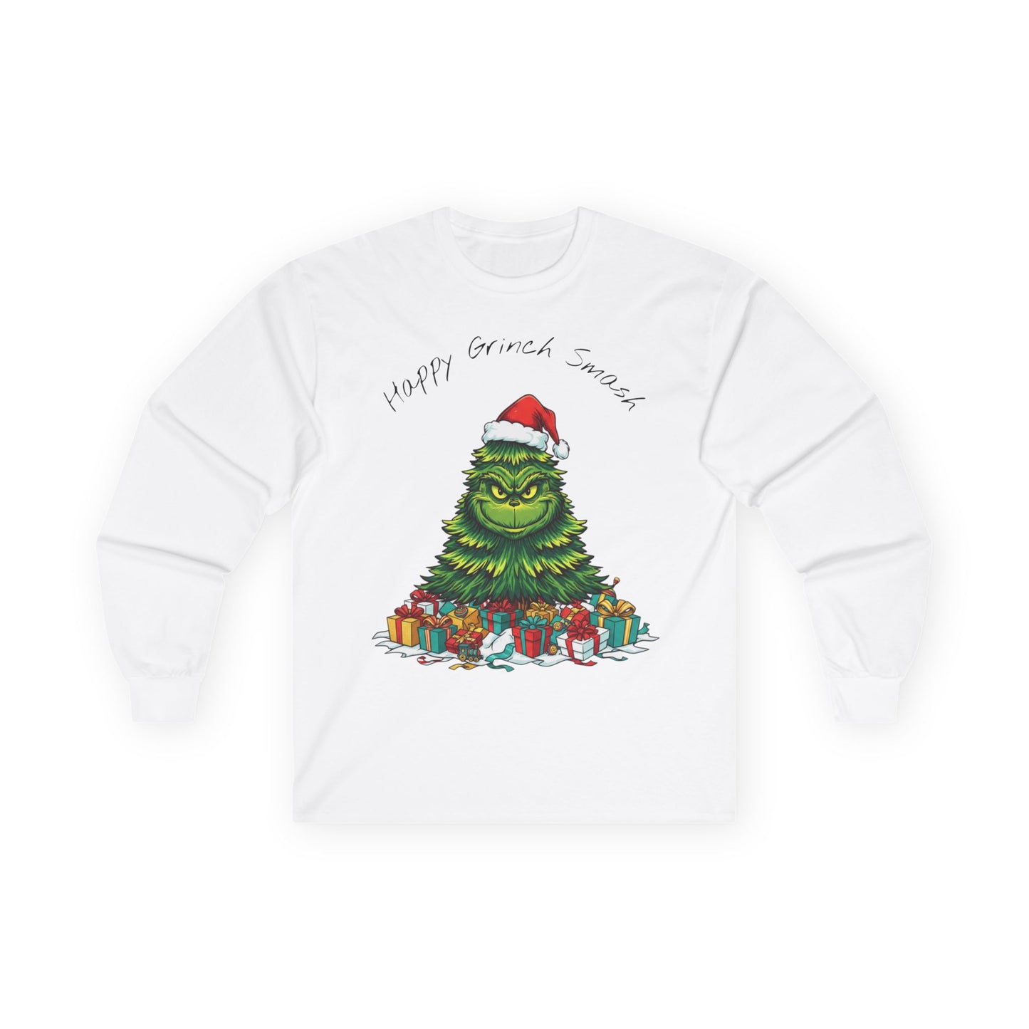 Grinch Christmas Tree Long Sleeve Tee — "Happy Grinchmas" Holiday Shirt