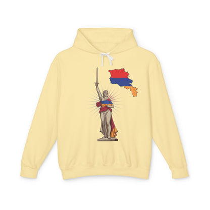 Armenia Pride Hoodie — Lady Justice Draped in Armenian Flag with Map