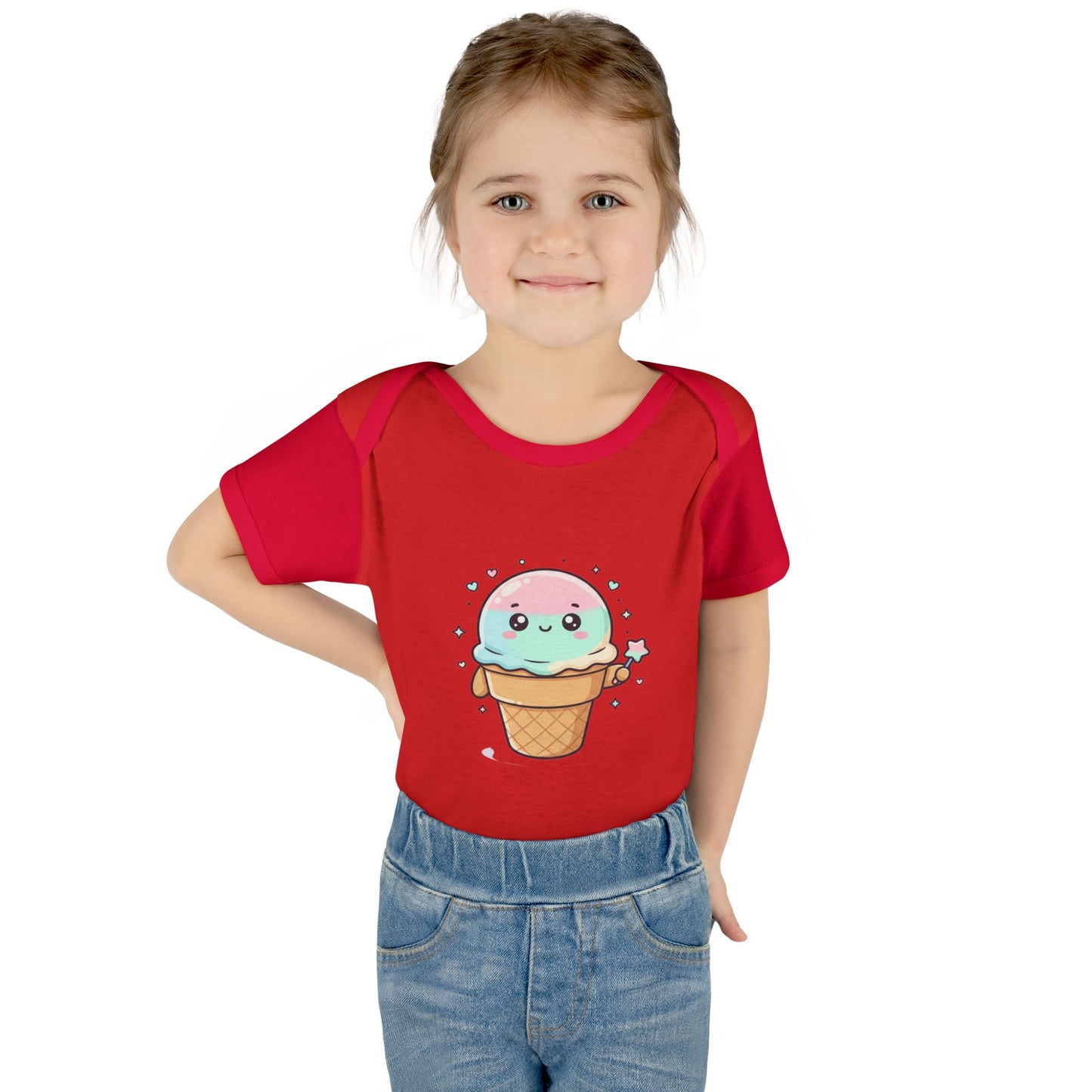 Cute Kawaii Ice Cream Cone Infant Bodysuit - Pastel Baby Onesie