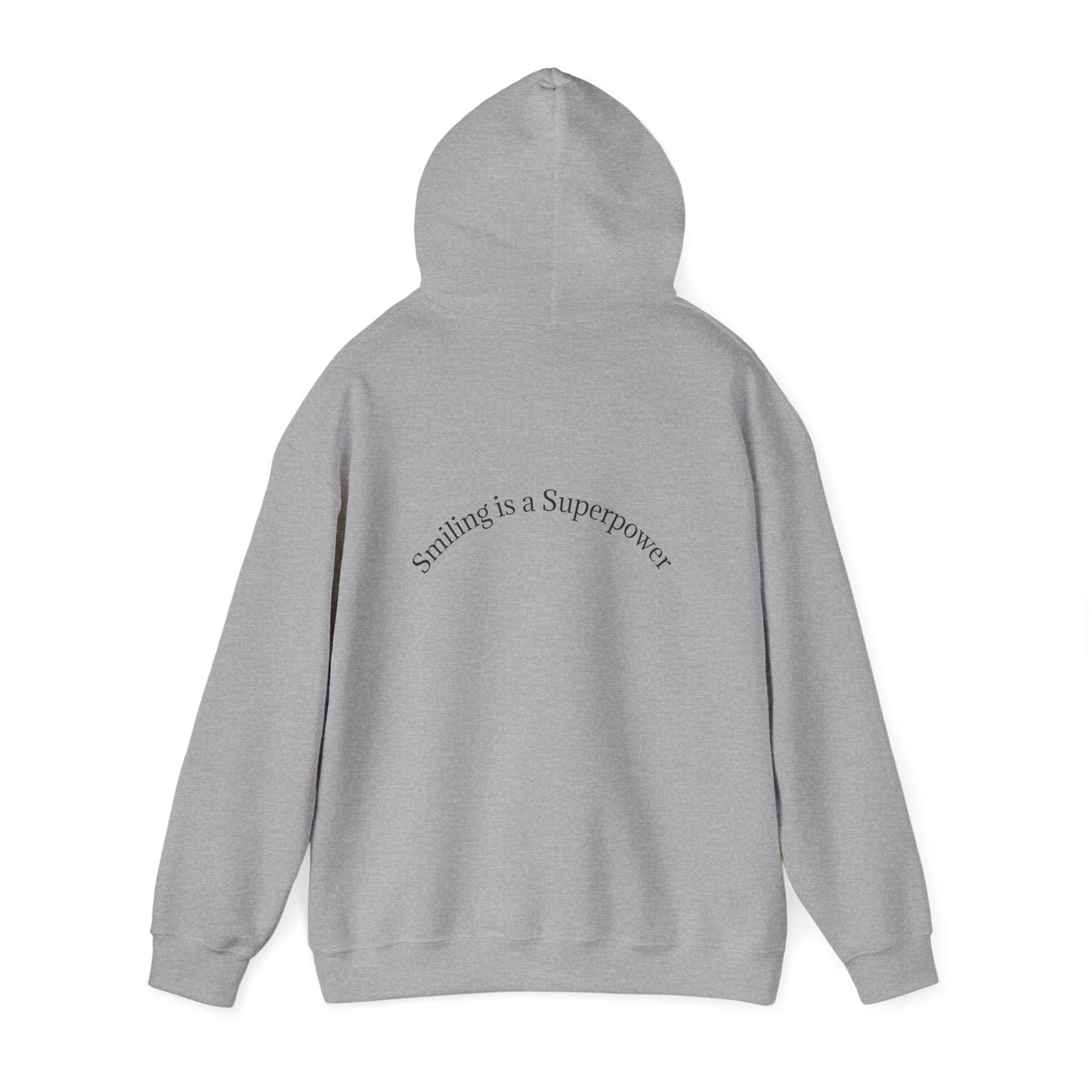 Hoodie — "Smiling Is a Superpower" Minimal White Pullover