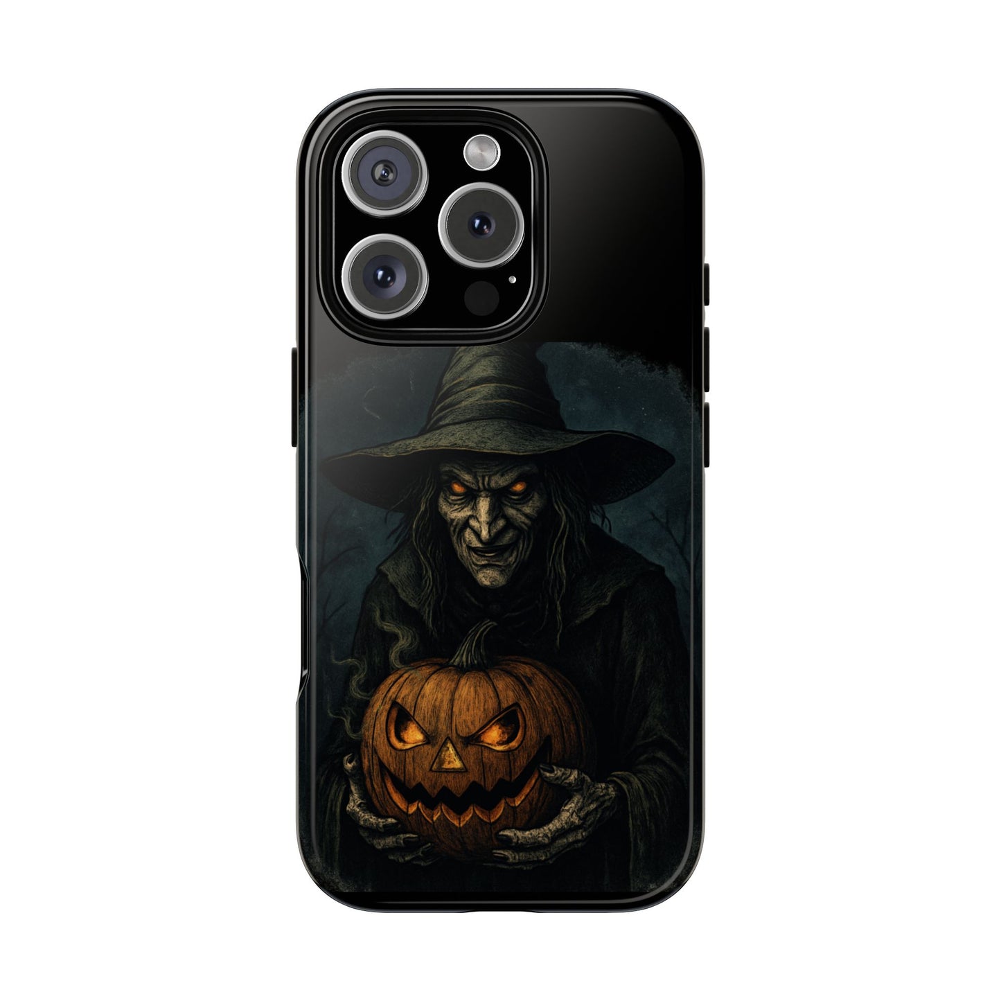 Halloween Phone Case, Tough Cases with Witch and Pumpkin Design, Spooky Gift for Witch Lovers, Fall Phone Accessory, Unique Halloween Decor