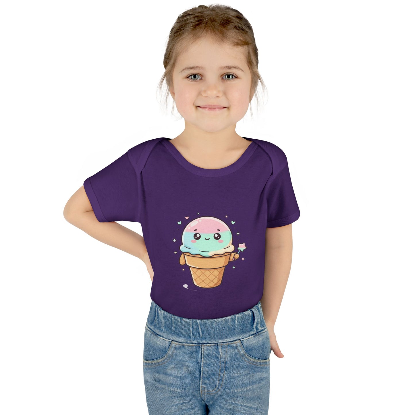 Cute Kawaii Ice Cream Cone Infant Bodysuit - Pastel Baby Onesie