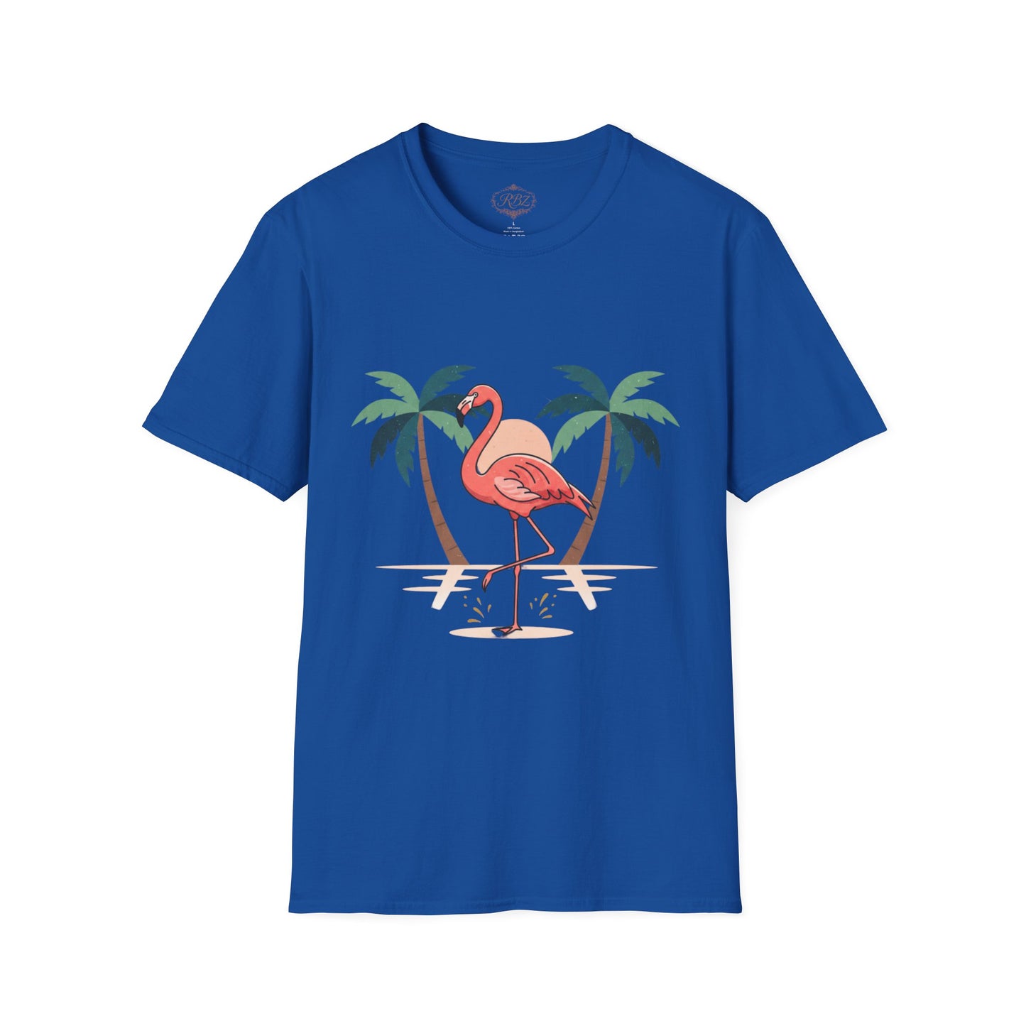 Flamingo Beach T-Shirt — Tropical Palm Island Graphic Tee