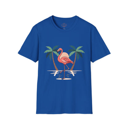 Flamingo Beach T-Shirt — Tropical Palm Island Graphic Tee