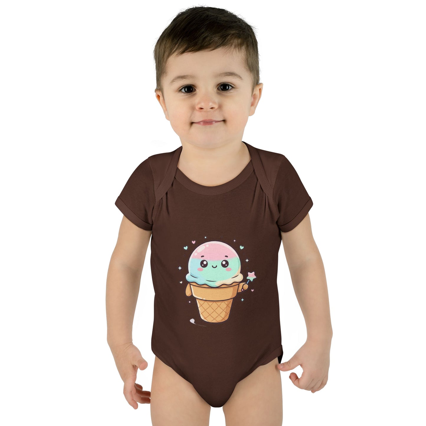 Cute Kawaii Ice Cream Cone Infant Bodysuit - Pastel Baby Onesie