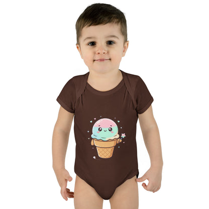 Cute Kawaii Ice Cream Cone Infant Bodysuit - Pastel Baby Onesie