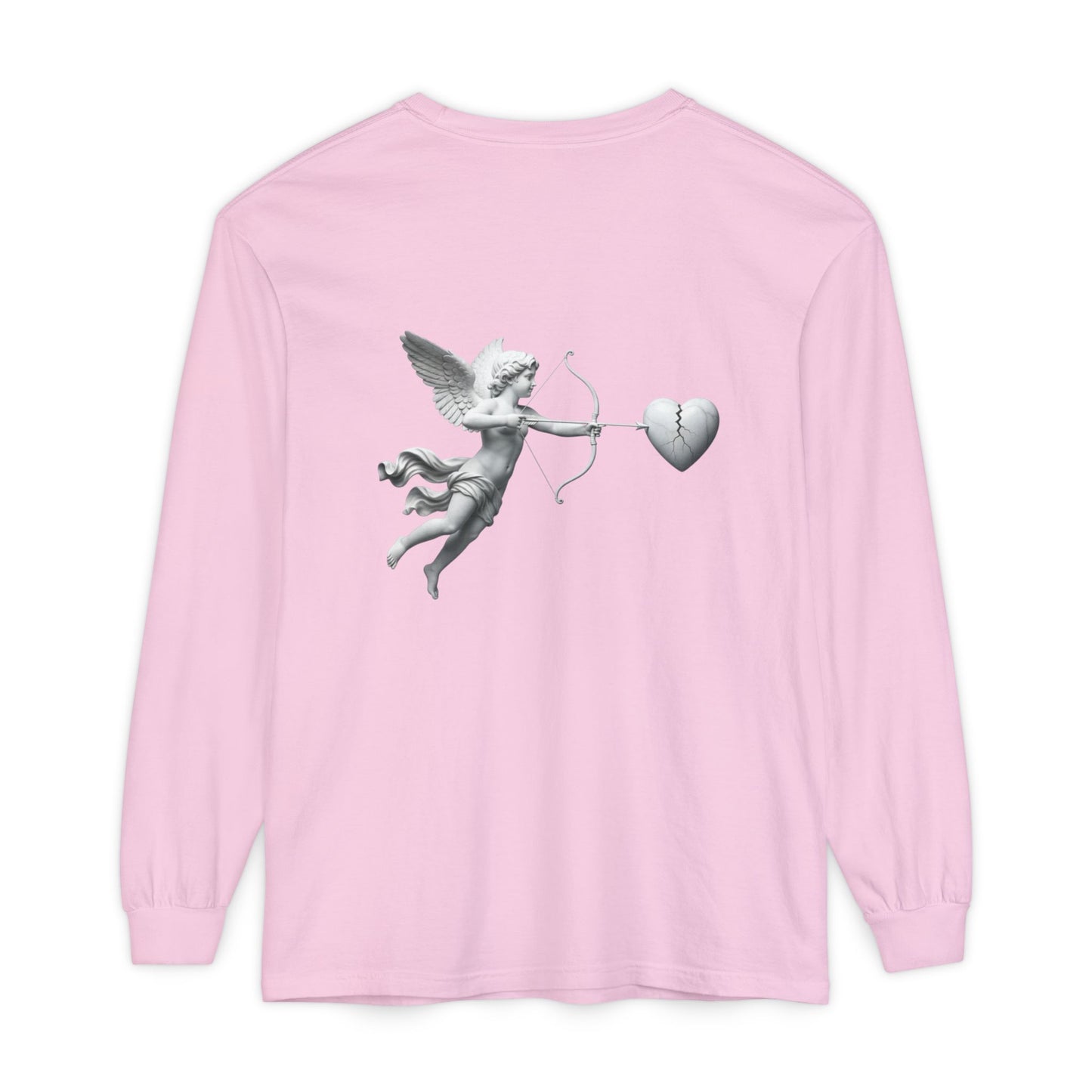 Cupid Cherub Long Sleeve Tee — Vintage Cupid Heart Graphic