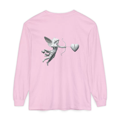 Cupid Cherub Long Sleeve Tee — Vintage Cupid Heart Graphic