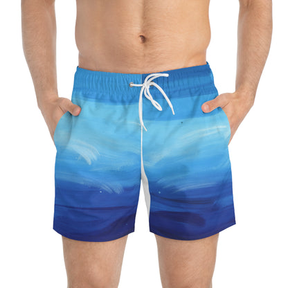 Swim Trunks - Blue Ocean Ombre All-Over Print
