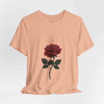 Red Rose Graphic Tee - Vintage Single Bloom T-Shirt