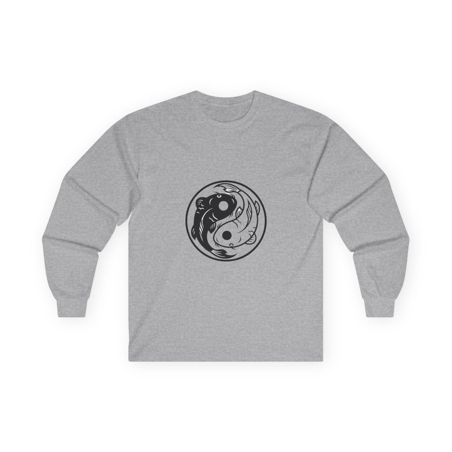 Yin Yang Koi Fish Long Sleeve Tee — Zen Balance Graphic Shirt