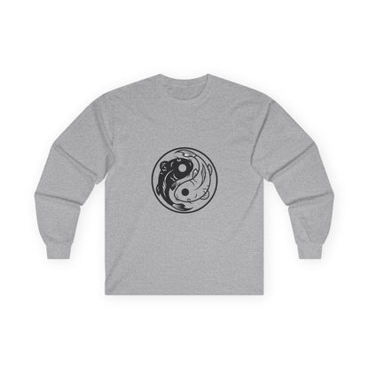 Yin Yang Koi Fish Long Sleeve Tee — Zen Balance Graphic Shirt