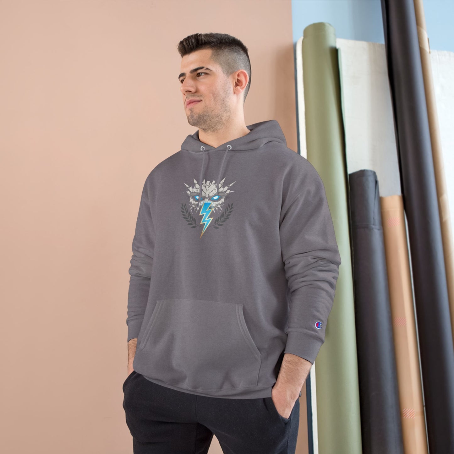 Champion Hoodie — Lightning Crest Athletic Logo Pullover