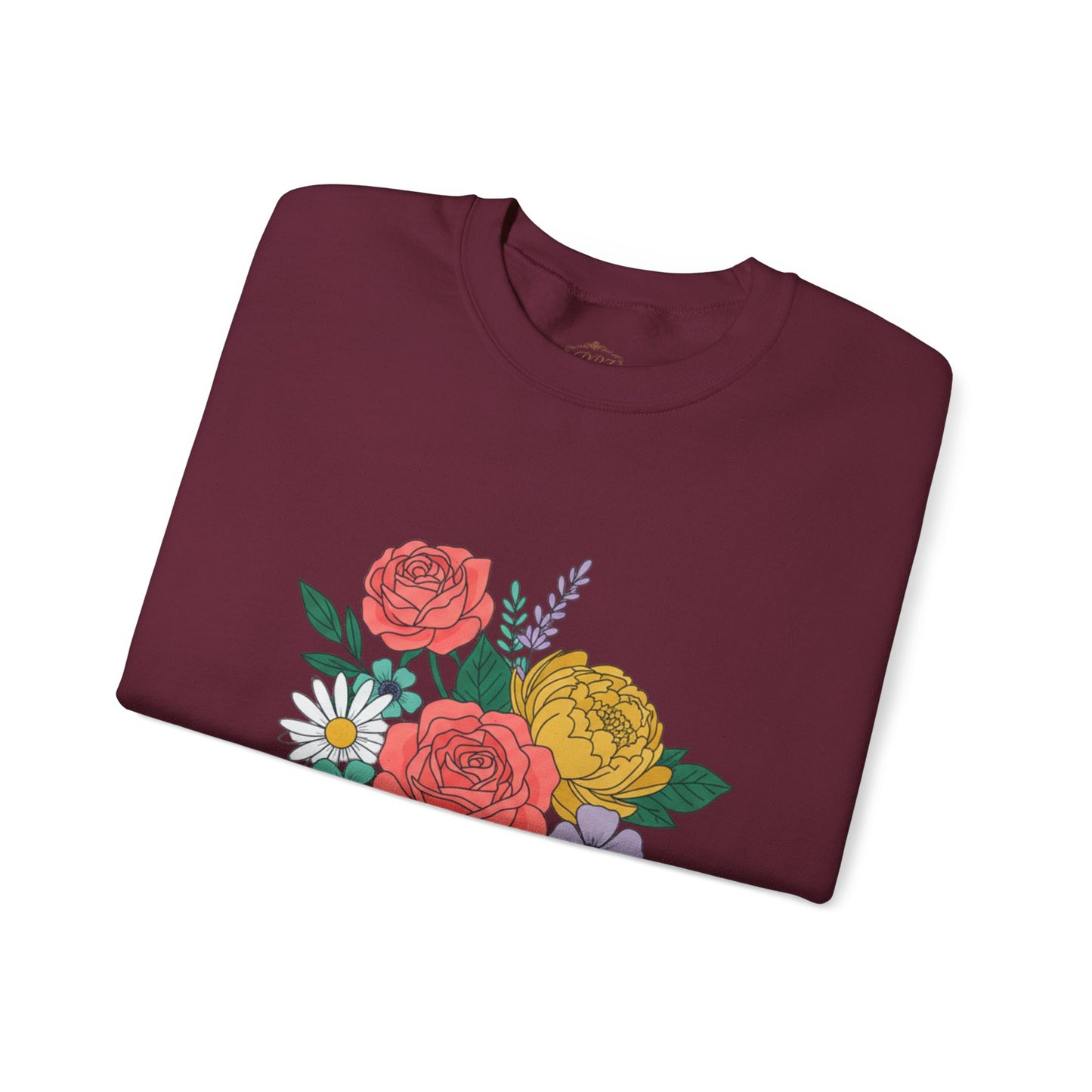 Floral Bouquet Crewneck Sweatshirt — Rose & Daisy Garden Graphic