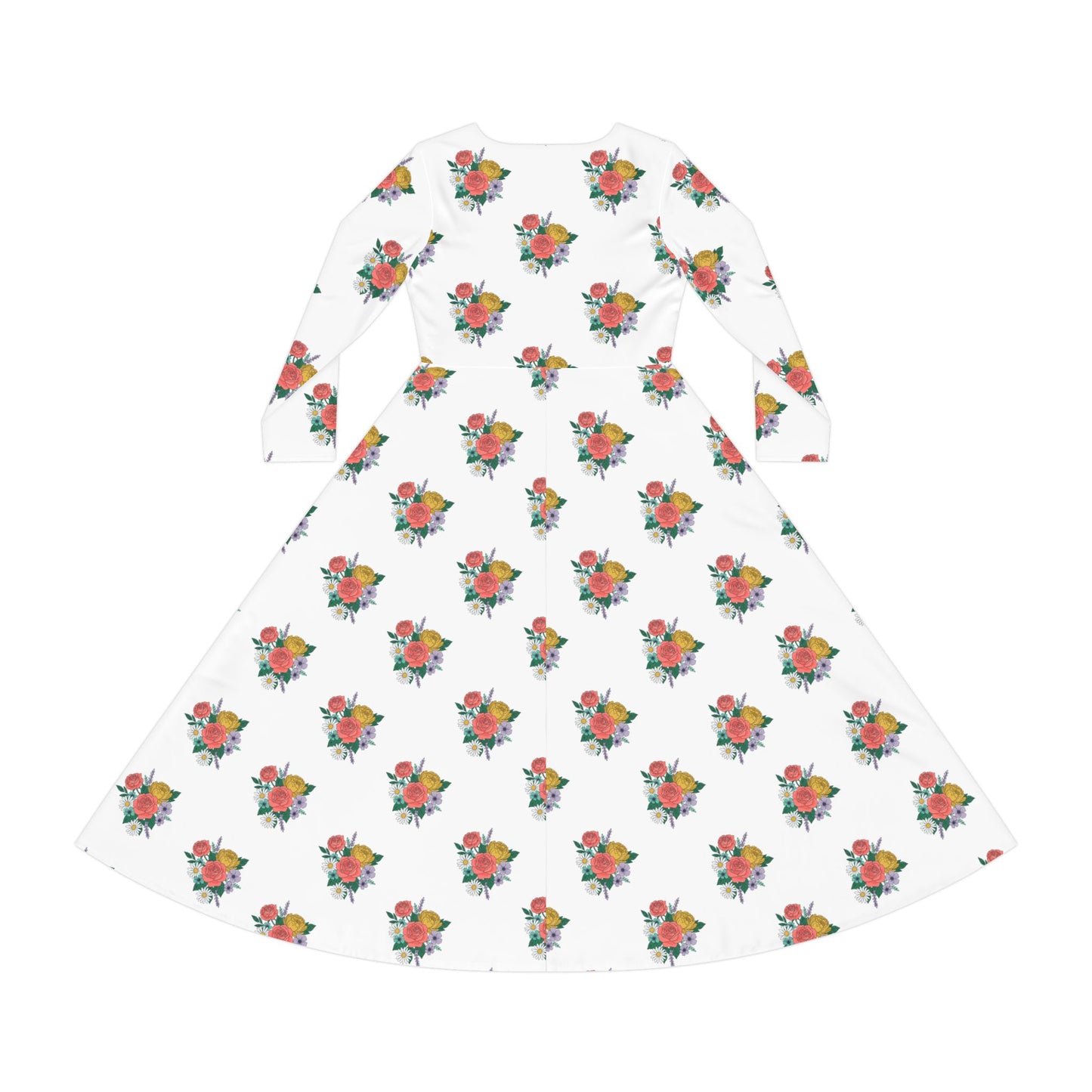 Floral Ballet Dance Dress — Long Sleeve Women's Twirl Dress