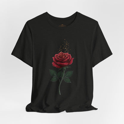 Red Rose Graphic Tee - Vintage Single Bloom T-Shirt